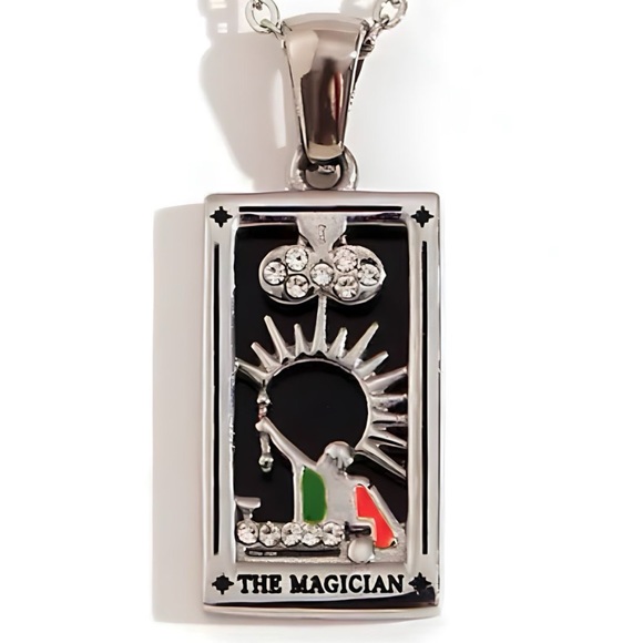 Dainty ‘The Magician’ Tarot Card Necklace | 316L Stainless Steel | Tarot Jewelry - Picture 3 of 5